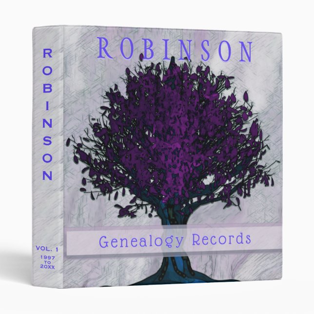 Family Tree Genealogy Album Purple Tree Binder (Front/Spine)
