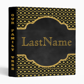 Family Tree Genealogy Custom | Gold Fleur de Lis Binder