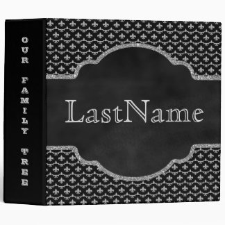 Family Tree Genealogy Custom | Silver Fleur de Lis Binder