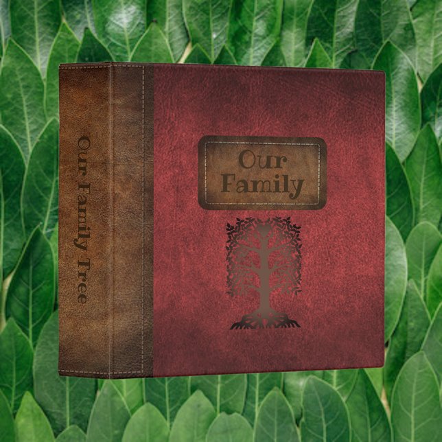 Family Tree Genealogy Faux Leather Red Binder (Creator Uploaded)