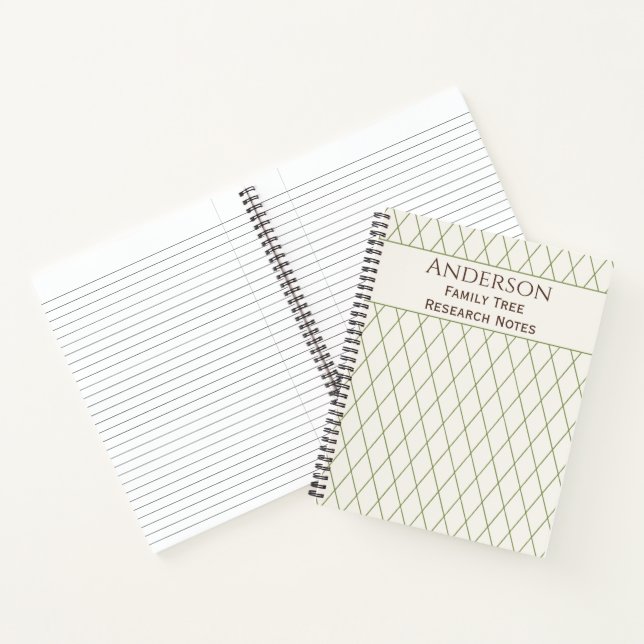 Family Tree Genealogy Research Personalized Gift Notebook (Inside)