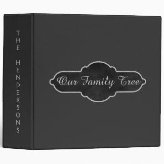 Family Tree Genealogy | Vintage Chalkboard Silver Binder