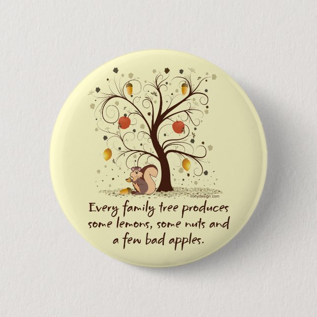 Family Tree Humour 2 Inch Round Button (Front)