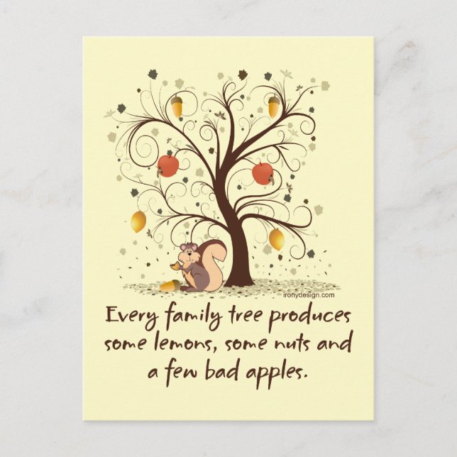 Family Tree Humour Postcard (Front)