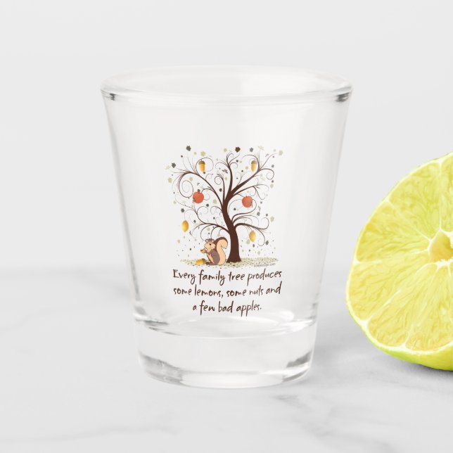 Family Tree Humour Shot Glass (Front)