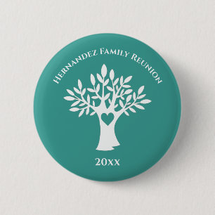 Family Tree Love Heart Family Reunion 2 Inch Round Button