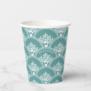 Family Tree Monogram Reunion Paper Cups