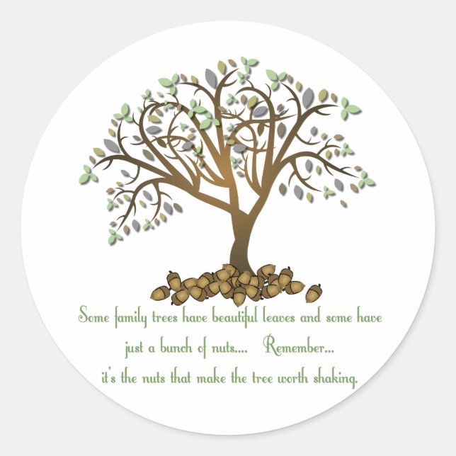 Family Tree Nuts Classic Round Sticker (Front)