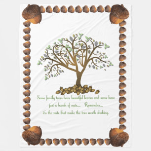 Family Tree Nuts Fleece Blanket