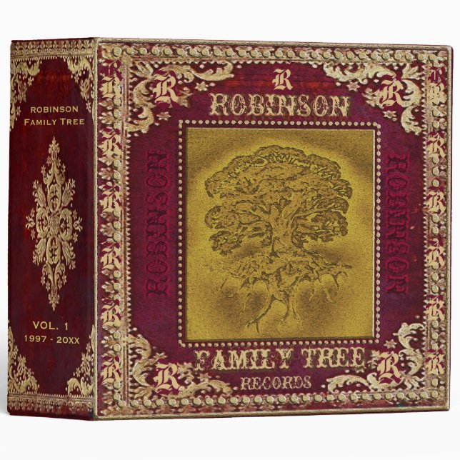 Family Tree Photo and Scrapbook with Monogram Binder (Front/Spine)