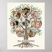 Family Tree Photo Collage 8 Pictures Name Lt Beige