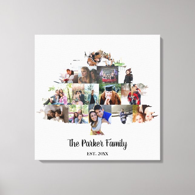 Family Tree photo Collage Canvas Print (Front)