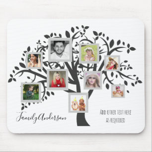 Family Tree Photo Collage Template Personalized Mouse Pad