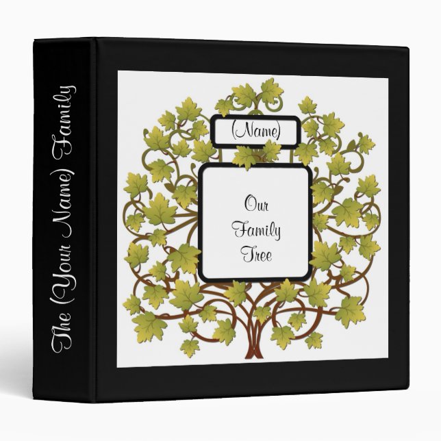 FAMILY TREE PHOTO SCRAPBOOK ALBUM (Black) Binder (Front/Spine)