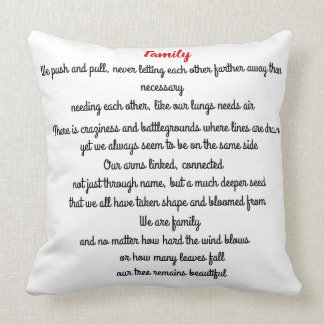 Family tree poem throw pillow