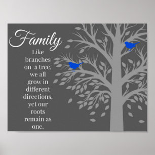 Family Tree Quote Art Poster Print