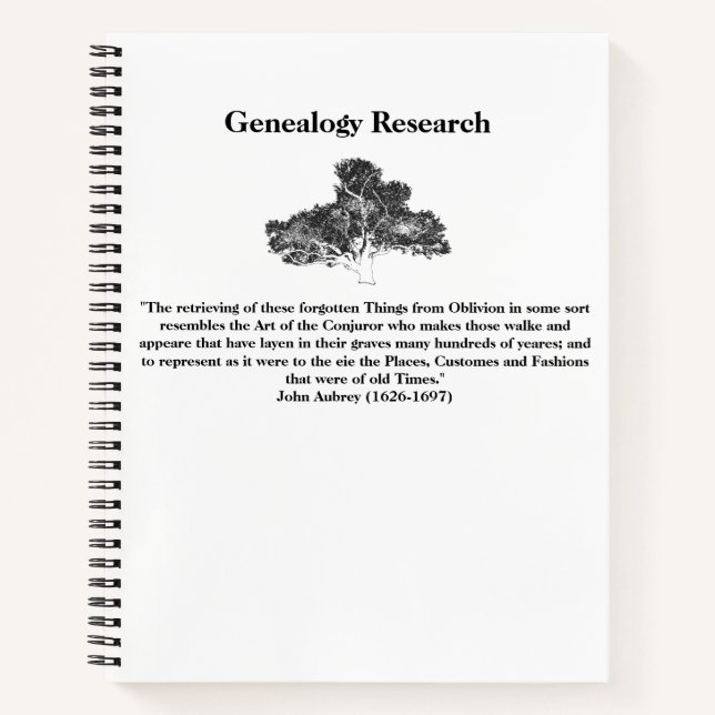 Family tree research notebook (Front)