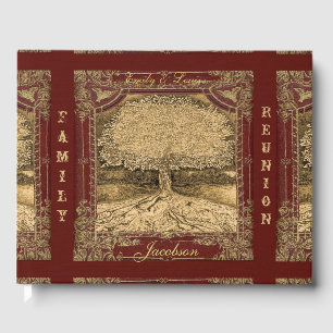 Family Tree Reunion Guest Book Vintage Look