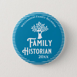 Family Tree Reunion Historian Genealogy 2 Inch Round Button