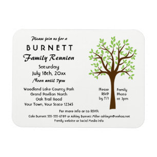 Family Tree Reunion Invitation Magnet