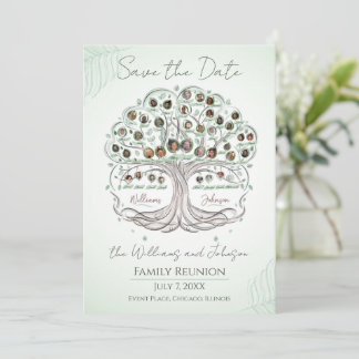 Family Tree Reunion Save The Date Invitation