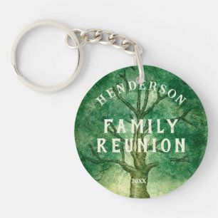 Family Tree Rustic Family Reunion Keychain