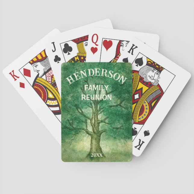 Family Tree Rustic Family Reunion Playing Cards (Back)