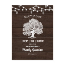 Family Tree String Lights Reunion Save the Date