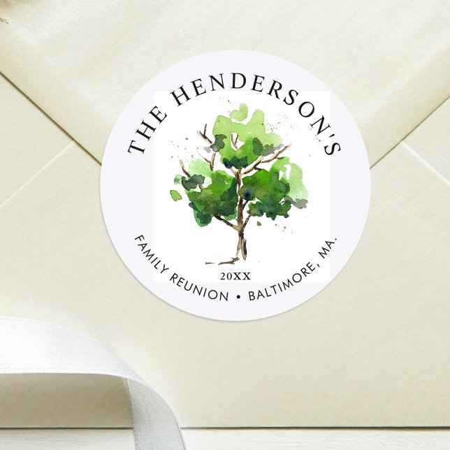 Family Tree Themed | Family Reunion Classic Round Sticker (Creator Uploaded)