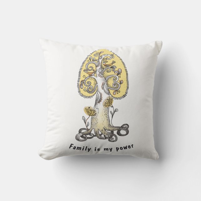 Family tree  throw pillow (Front)