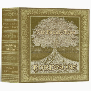 Family Tree Vintage Gold Wedding Tree Binder