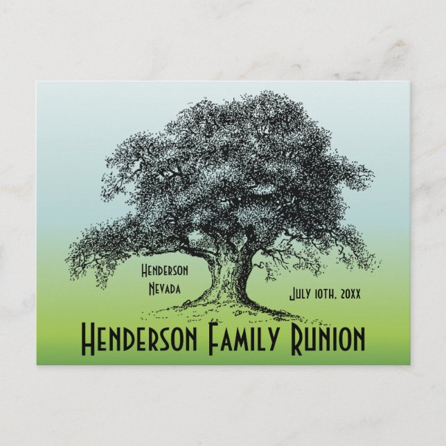 Family Tree Vintage Reunion Gathering Announcement Postcard (Front)