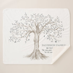 Family Tree With Quote Personalized Sherpa Blanket
