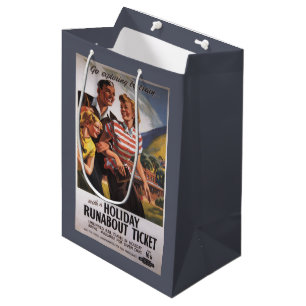 Family Trio on Holiday Runabout Savings Medium Gift Bag