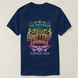 Family Trip Band Retro 70s Concert Logo Neon T-Shirt