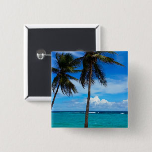 Family Trip Beach Vacation Guadeloupe Caribbean 2 Inch Square Button