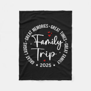 Family Trip Vacation 2025 Matching Summer Group  Fleece Blanket