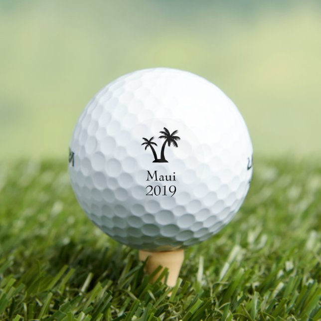 Family Tropical Vacation Palm Tree Keepsake Golf Balls (Insitu Tee)