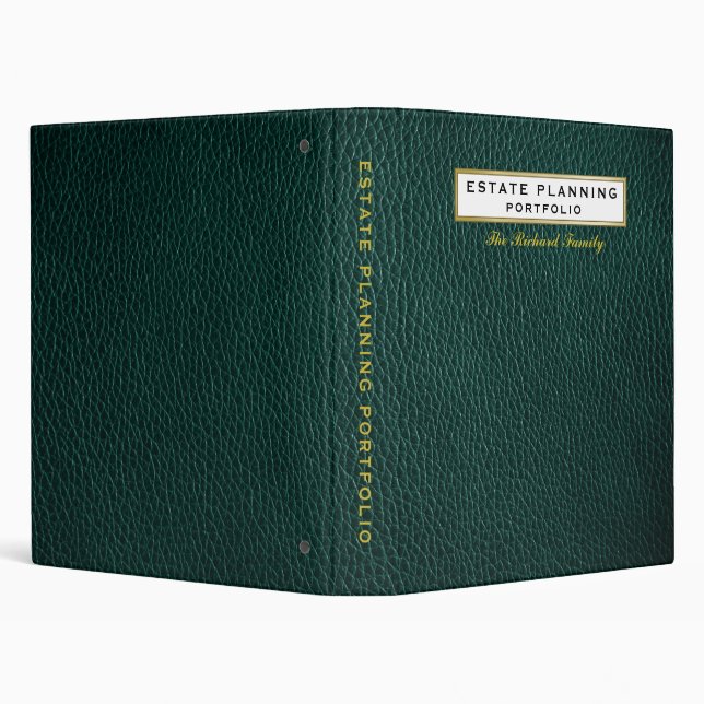 Family Trust Dark Green Strategic Estate Planner Binder (Background)