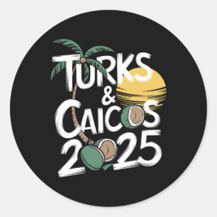 Family Turks Caicos 2025 Trip Friends Group Vacati Classic Round Sticker