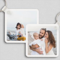 Family Two Photo Double Sided Aluminum Keychain