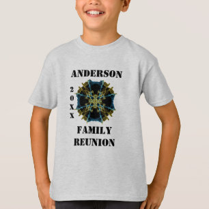 Family Unique Kaleidoscope Gold Blue Reunion T-Shirt