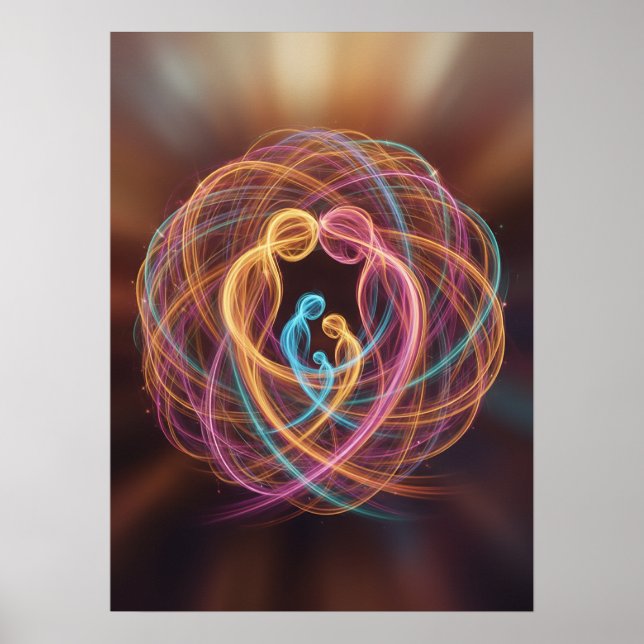 Family Unit in abstract Poster (Front)