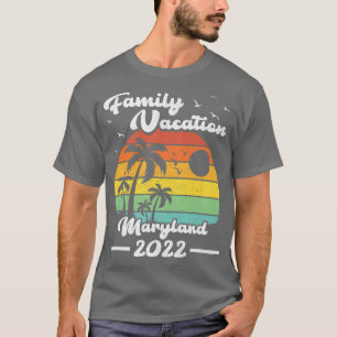 Family Vacation 2022 Vintage Retro Maryland Beach T-Shirt