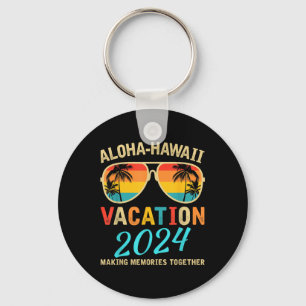 Family Vacation 2024 Aloha Hawaii Hawaiian Matchin Keychain