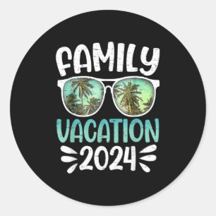 Family Vacation 2024 Family Group Matching Summer Classic Round Sticker
