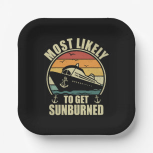 Family Vacation 2024 Most Likely To Get Sunburned Paper Plate