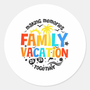 Family Vacation 2025 Beach Matching Family Summer  Classic Round Sticker