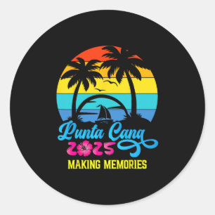 Family Vacation 2025 Dominican Republic Punta Cana Classic Round Sticker