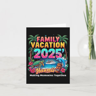 Family Vacation 2025 Vintage Hawaii Summer Matchin Card